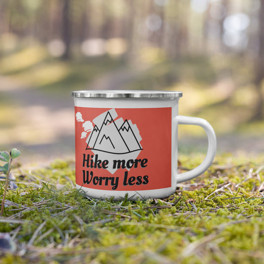 Hike More, Worry Less Enamel Mug