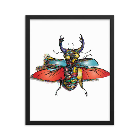Giant Stag Beetle Framed poster